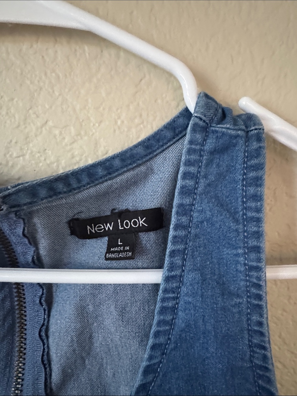 New Look Blue Denim Lace-Up Mini Dress - Picture 2 of 3